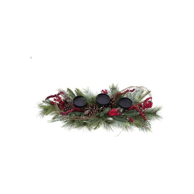 Amicasa 8009534716922 Centrotavola Decorazione Natalizia Bacche Rosse Multicolore colore Multicolore