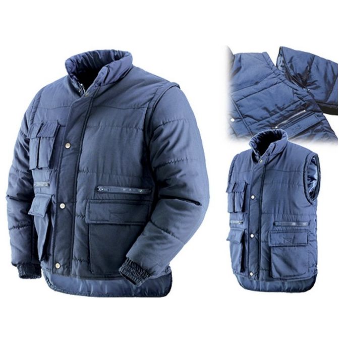 Brixo Giaccone Trapuntato Savoia 2 in 1 Maniche Staccabili Taglia XXL colore Blu