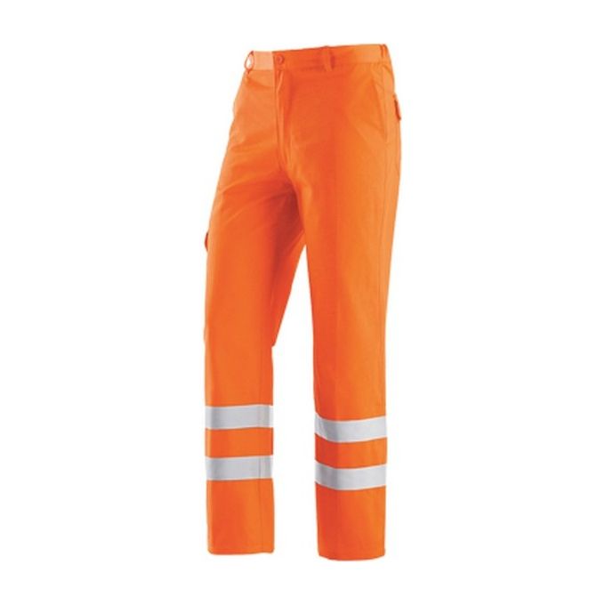 Brixo FRA-354567 Pantaloni Alta Visibilita' 60% Cotone 40% Poliestere Bande Rifrangenti EN 471 Taglia XL
