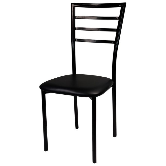 CASA COLLECTION 8010402403301 Sedia da Soggiorno in PVC con Struttura in Metallo 42x42x93 cm colore Nero