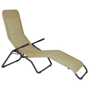 Sdraio chaise longue Sicignano antracite con telo senape per giardino e esterni