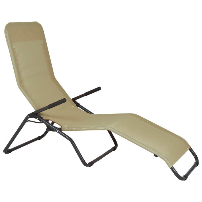 Sdraio chaise longue Sicignano antracite con telo senape per giardino e esterni