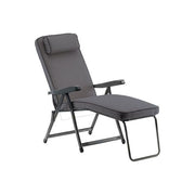 Metal F.A.R. PAR59N Paradiso Sedia Sdraio Pieghevole con Poggiapiedi Schienale Regolabile Cuscino colore Grigio scuro