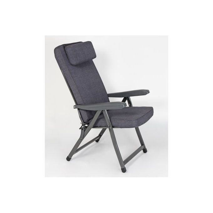 Metal F.A.R. 8010486384985 PAR69N Sedia sdraio pieghevole in metallo e policotone colore Grigio scuro