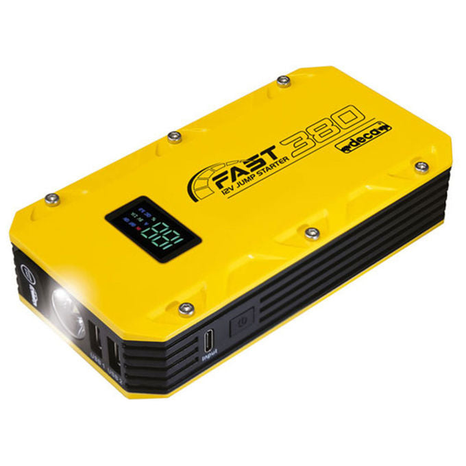 Deca FAST 500 Avviatore di Emergenza Portatile Power Bank 12V 500A batteria LiPo 3000 mAh luce LED 2500