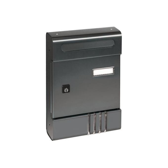 Alubox 47256 Serie SE Cassetta Postale Componibile in Alluminio con Serratura a Cilindro e Portanome Incluso colore Grigio ghisa