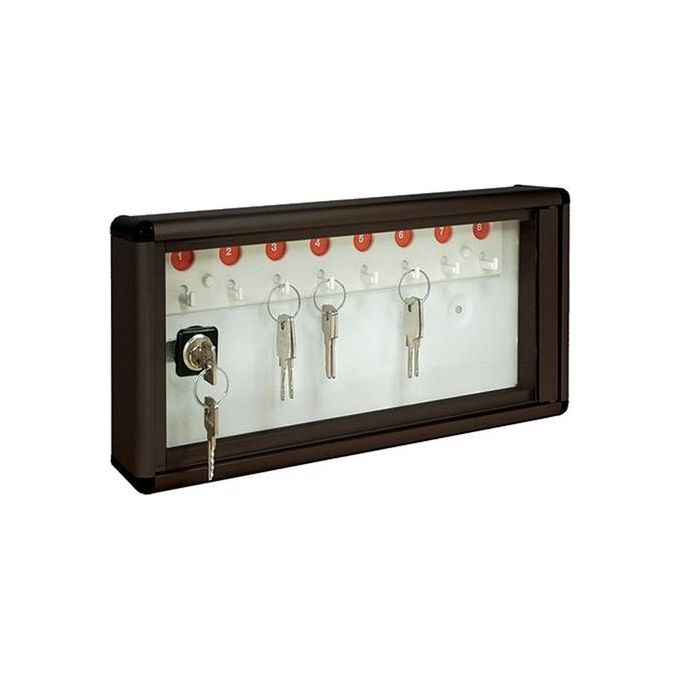 ALUBOX 47216 Bacheca Portachiavi Da Parete 8 Ganci Numerati in Alluminio e Metallo colore Grigio ghisa