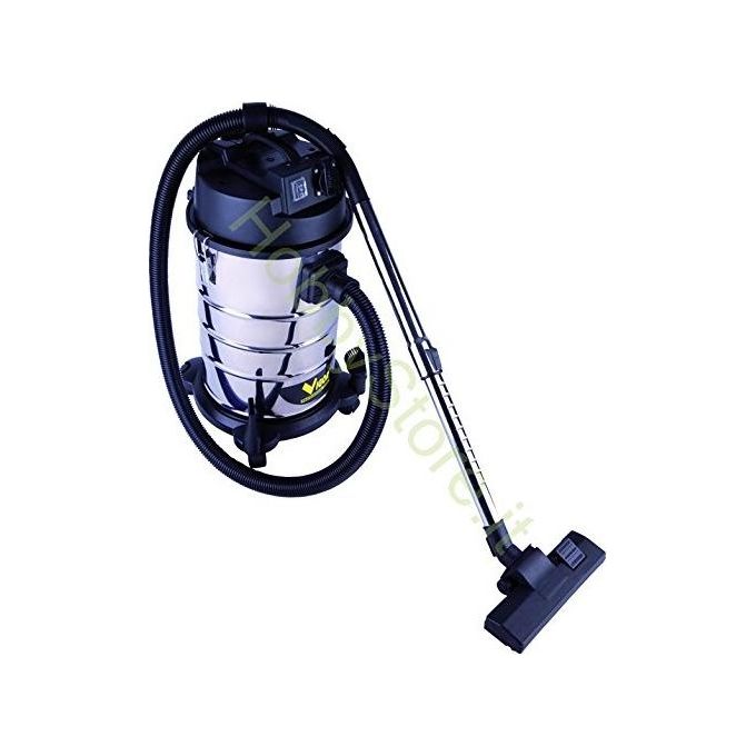 Vigor 9934023 VBA-30L Bidone Aspirapolvere Solidi e Liquidi 30 L 1200 W Filtro HEPA Serbatoio Inox Presa Elettroutensili