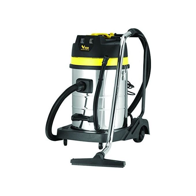 Vigor 9934029 PRO Bidone Aspirapolvere Bimotore Inox 80 L 2000 W Filtro HEPA colore Acciaio
