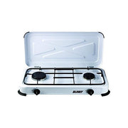 Vigor 9801002 Fornello a gas GPL 2 fuochi struttura acciaio verniciato griglia acciaio smaltato 58x33x9 cm