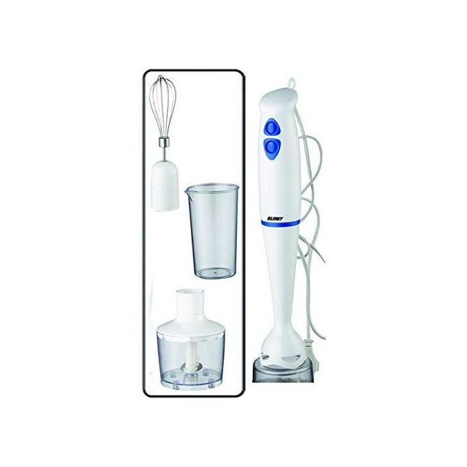 BLINKY 9928420 Shaky-600 Frullatore ad immersione 3in1 600 W 2 velocita' 7000-14000 rpm con tritatutto frusta e bicchiere graduato 600 ml contenitore 860 ml colore Nero