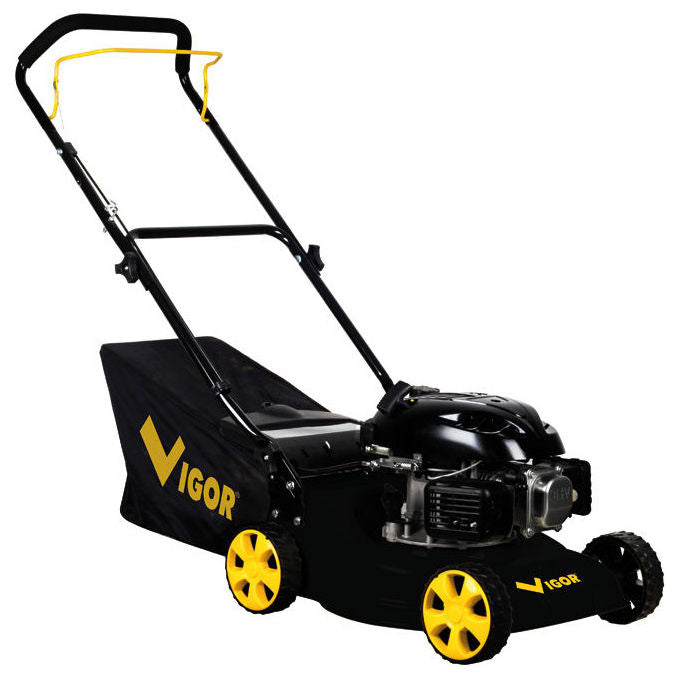 Vigor V-2040 Tagliaerba a Spinta Benzina 4 Tempi OHV 79,6 cc 1400 W Taglio 41 cm Sacco 40 L colore Nero Giallo
