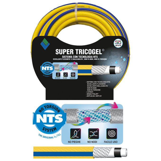Fitt 7649507 Super Tricogel NTS Tubo per Irrigazione 5 Strati Magliato 25 m 1-2''