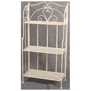 Vigor 9618375 Mika Scaffale Angolare in Ferro Battuto 4 Ripiani 50x34x159 cm colore Bianco Anticato