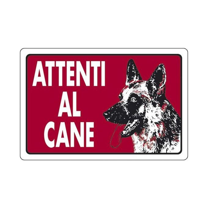 Cartello Attenti Al Cane 30X 20 Alluminio