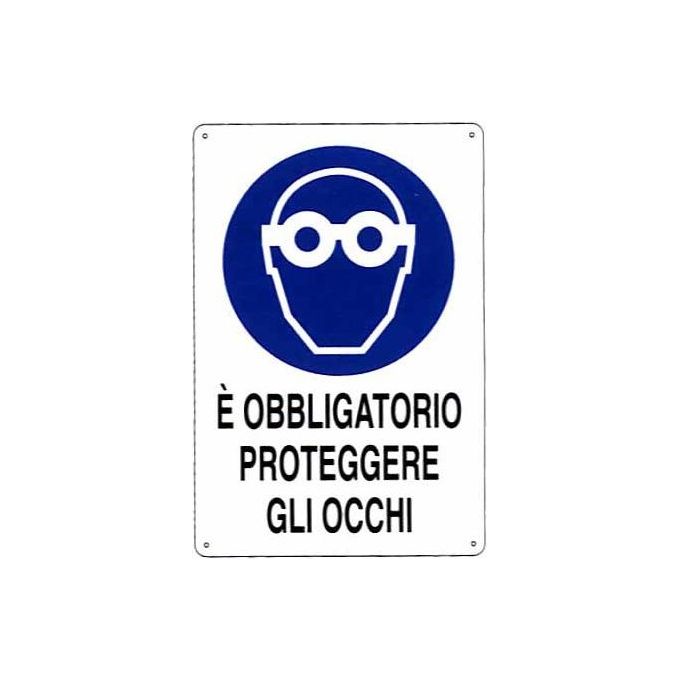 Cartello Protezione Occhi 20X 30 Alluminio