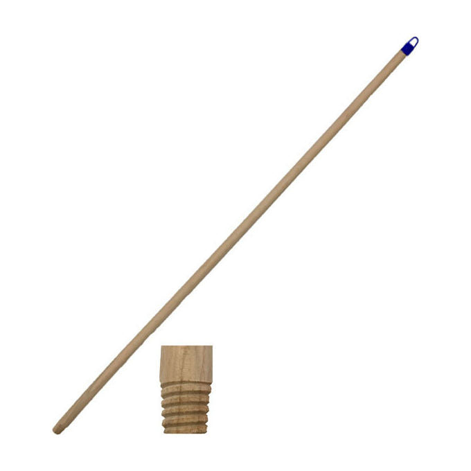 Xtra Manico per Scope in Legno Naturale 130 cm Filetto Universale con Gancio
