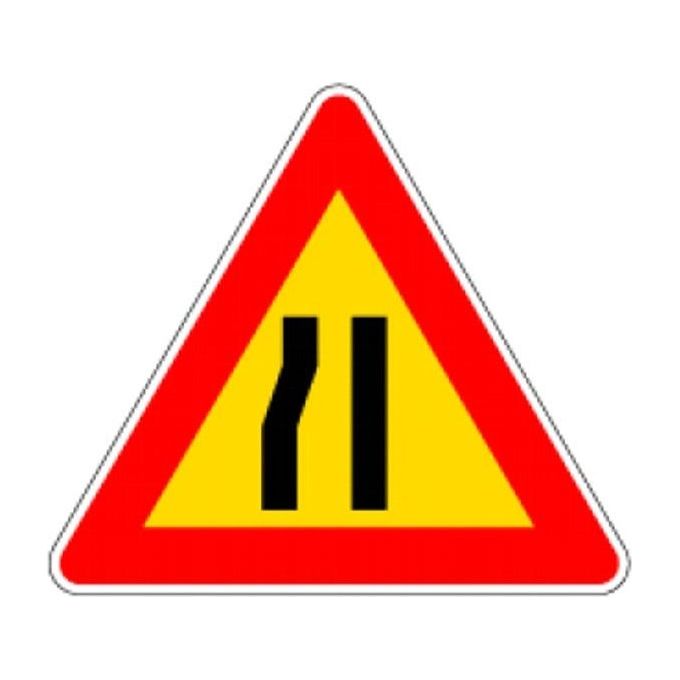 3G Cartello Stradale Strettoia Asimmetrica Sx