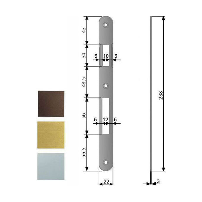 Agb Serrature Incontro Serrature Infilare Bt 8x85 Bronzato 590
