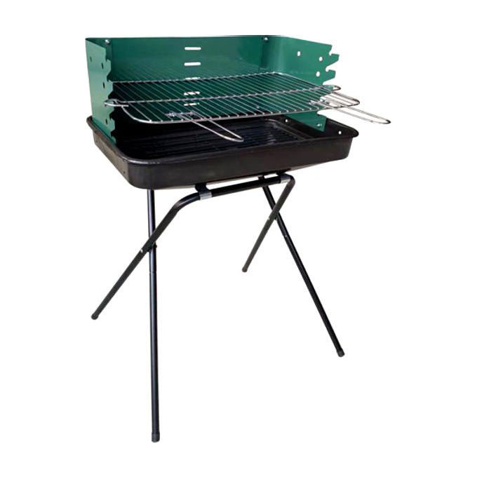 THORX 85793 Barbecue a Carbone Braciere in Acciaio Verniciato Griglia Cromata Regolabile su 5 Posizioni colore Nero