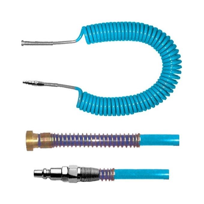 Spiralflex Tubo Spirale PU 8-12 con Attacco Baionetta e Rapido Lunghezza 12 Metri per Compressori Fai da Te Garden