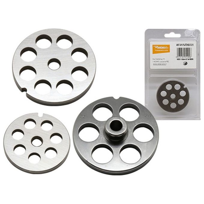 Reber 4714A4 Piastra per Tritacarne N.22 Acciaio al Carbonio 66 Fori da 6 mm