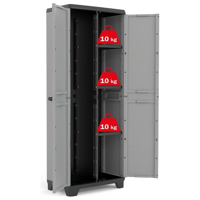 Keter Armadio Stilo Porta Scope con 3 Ripiani Regolabili 68x39x173 cm