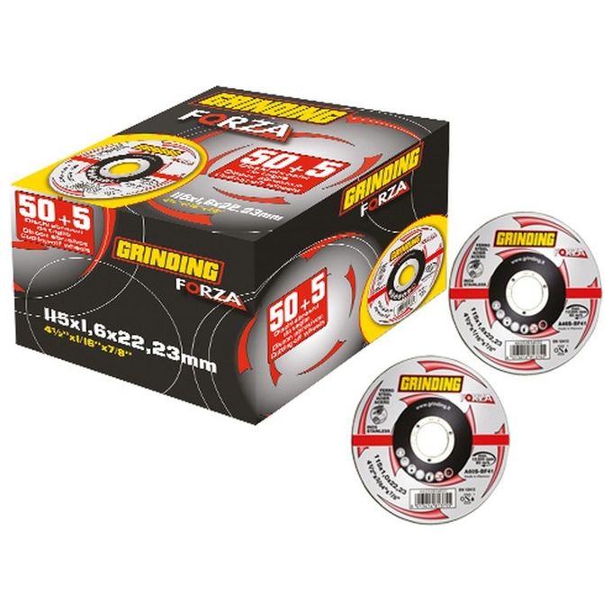 Grinding FRA-352802 Forza Promobox Disco Abrasivo per Taglio Ferro e Acciaio Inossidabile 115x1,0 mm Confezione 50+5 pezzi colore Nero