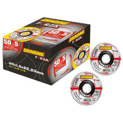 Grinding FRA-352803 FORZA Dischi Abrasivi per Taglio per Ferro e Inox 115 mm x 1,6 mm Foro 22,2 mm Confezione 50+5 colore Nero