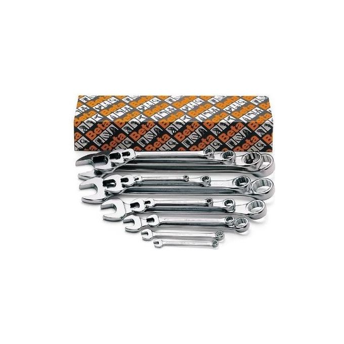 Beta 42-S26 Serie Chiavi Combinate a Forchetta e Poligonale Piegate 26 pz 6-32 mm Acciaio Cromato DIN 3113