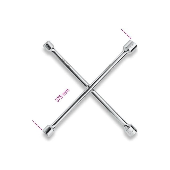 BETA Chiave a Croce per dadi Ruote Acciaio Cromato - Uni-ISO 6788 din 3119 -