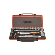 BETA BETA 920B-C20 Set di 20 chiavi a bussola esagonali e 5 accessori in cassetta di lamiera 1-2'' colore Nero