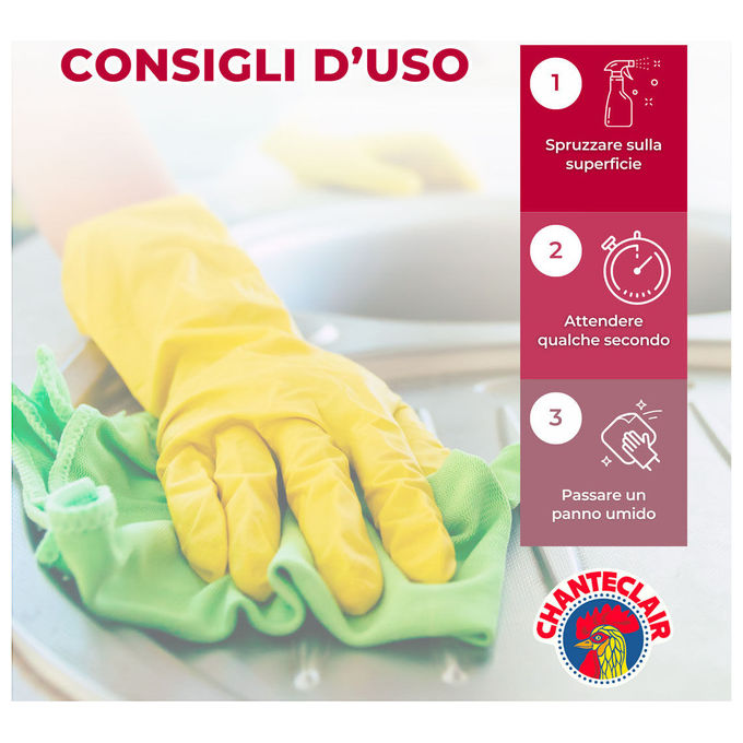 CHANTECLAIR 3351511 Sgrassatore Universale Profumo di Marsiglia 600 ml con Erogatore Trigger Funziona anche Capovolto colore Nero
