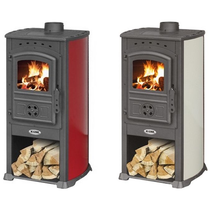 K-line F035156 Koral Stufa a Legna in Acciaio Verniciato 8 kW Efficienza 77,1% Volume Riscaldabile 160 m³ colore Beige