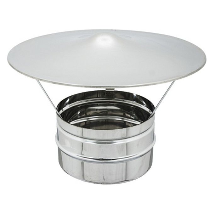 Brixo FRASCHE-079017 Fumaiolo Fisso Cappello Cinese Acciaio Inox 304 AISI 15 cm Spessore 0,6 mm Attacco Femmina