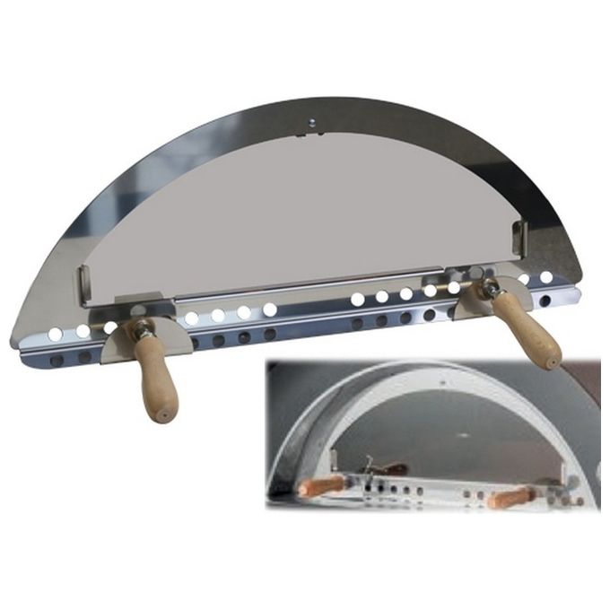 Bella Napoli FRASCHE-144571 Chiuderne in Vetro per Forno a Legna con Cornice in Acciaio Inox e Impugnature in Legno (67x27x5 cm) colore Nero