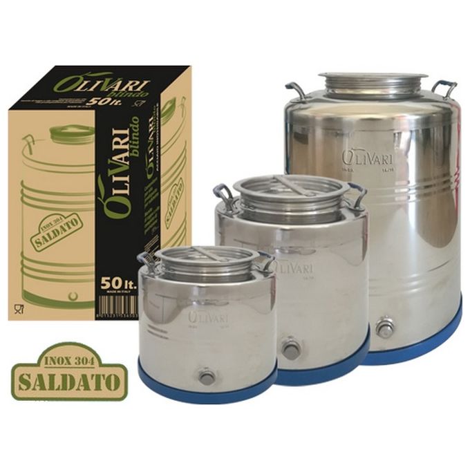 Olivari FRA-153650 Blindo Contenitore Inox per Alimenti Liquidi 50 Litri con Predisposizione per Rubinetto colore Acciaio