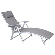 Brixo 199013 Charme Lettino da Spiaggia Prendisole struttura alluminio rivestimento texline schienale regolabile colore Grigio