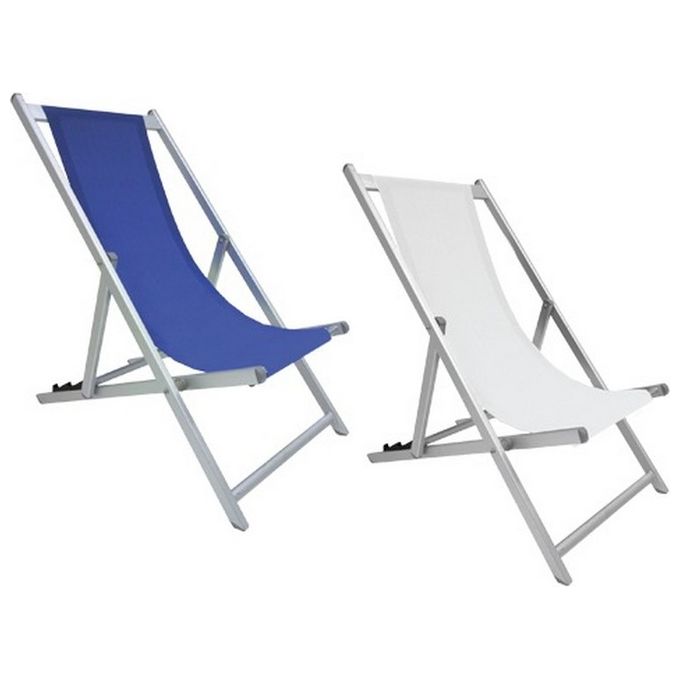 Brixo SUMMER BLU Sdraio da Spiaggia Pieghevole Struttura Alluminio Telo Textiline 108x57x83 cm colore Blu