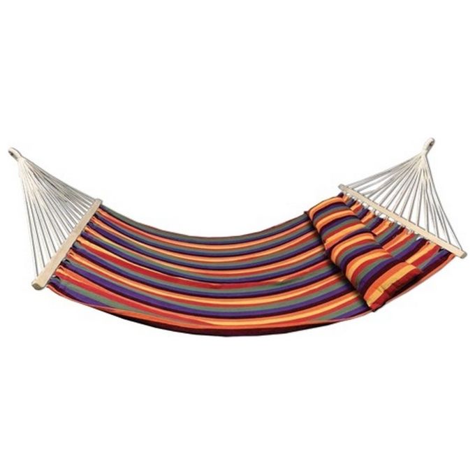 Fraschetti 8015231990817 You And Me Poncho Amaca 2 Posti Cotone Bastoni Legno 200x150 cm con Cuscini colore Multicolore
