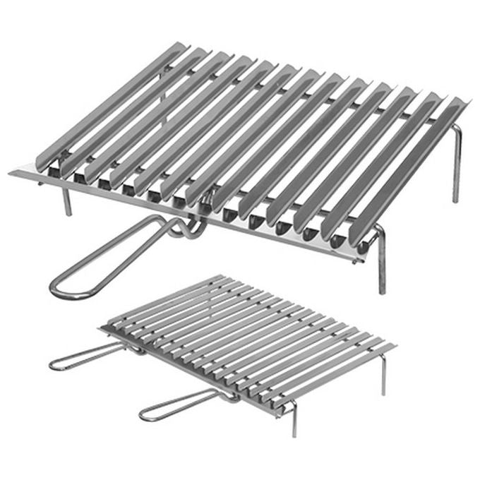 El Gaucho FRA-217106 Bio Griglia per Barbecue in Acciaio Inox con Raccolta Liquidi Anteriore 40x32x10 cm colore Acciaio