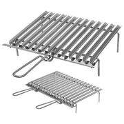 El Gaucho Griglia Bio Inox per Barbecue 60x40 cm Doppio Manico Raccolta Liquidi colore Acciaio Inox