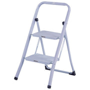 Brixo F232150 Quick Step Sgabello Pieghevole 2 Gradini Acciaio Salvaspazio Certificato GS TUV colore Bianco