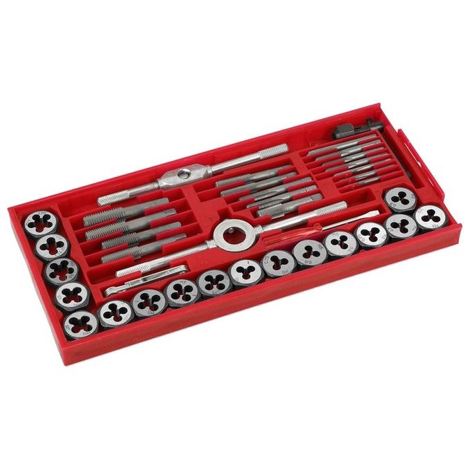 Promotion and Beyond Set Maschi e Filiere 20 Pezzi Acciaio Utensile con Accessori in Cassetta