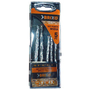 Brixo F295251 Set Punte Widia per Muro Roto-percussione 5 Pz diametri 4 5 6 8 10 mm Carburo di Tungsteno DIN 8039