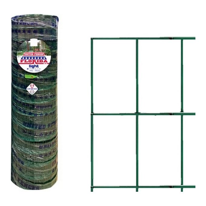 United Fences FRASCHE-300700 Florida Light Rete Elettrosaldata Zincata Plastificata 25 mt H 61 cm maglia 76x63 mm colore Verde Muschio