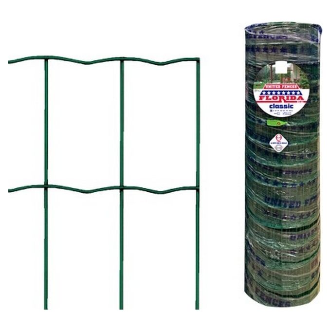 Lombardiangelo FRASCHE-300750 Florida Classic Rete elettrosaldata zincata e plastificata 61 cm altezza 25 mt lunghezza maglia 76x51 mm filo 2,0 mm colore Verde muschio