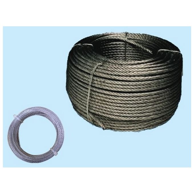 Brixo Fune Commerciale Zincata 2 mm Rotolo 100 mt 18 Fili Acciaio Uso Generico