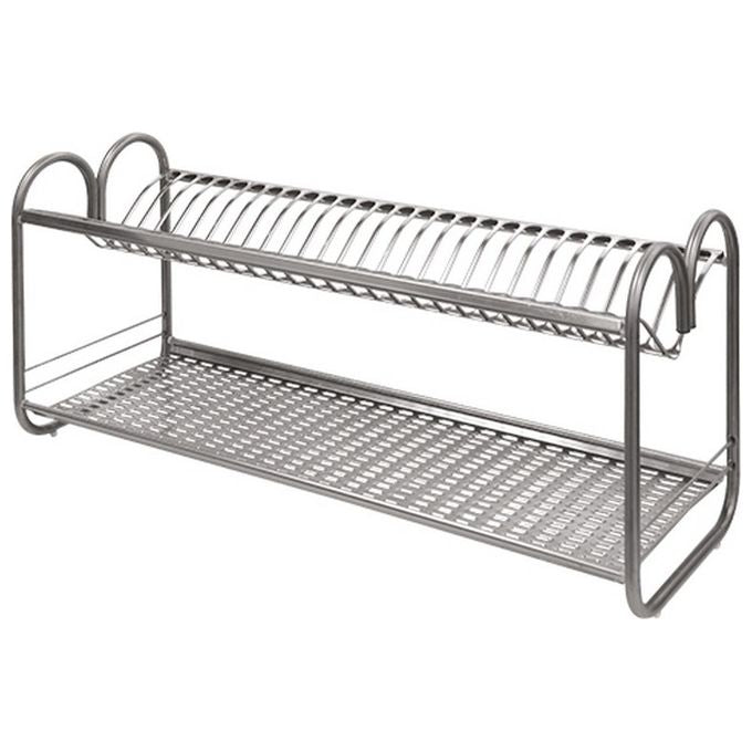 Brixo F375100 Scolapiatti in Acciaio Inox 70 cm con Supporti Laterali Senza Vaschetta Raccogligocce colore Acciaio