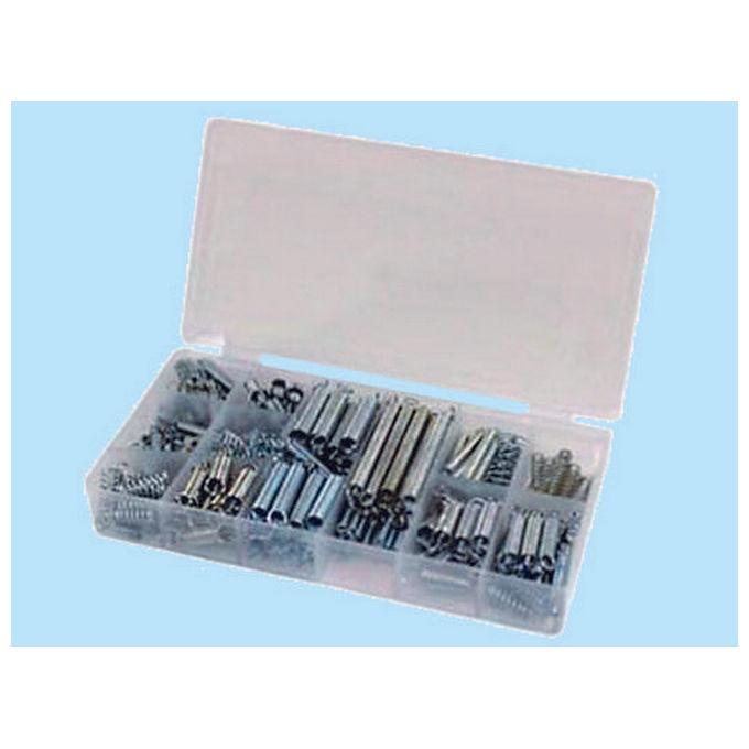 Brixo FRASCHE-403020 Assortimento Molle a Trazione e Compressione 432 Pezzi in Acciaio con Scatola in Plastica colore Nero